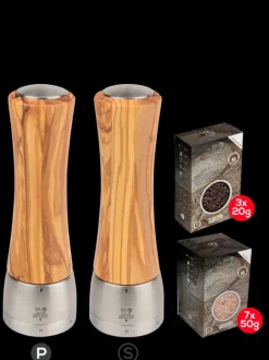 Peugeot Saveurs Madras u'Select Olive Wood 21cm Bundle^ Salzmühlen|Pfeffermühlen