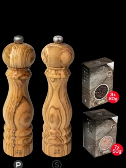 Peugeot Saveurs Paris Olive Wood 22cm Bundle^ Mühlensets|Salzmühlen